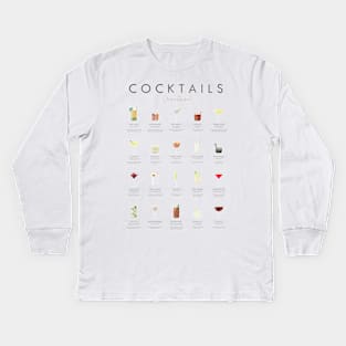 Cocktails Classic Recipes Kids Long Sleeve T-Shirt